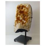 Large Citrine Geode Cluster on Display Stand
