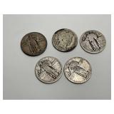 Standing Liberty & Barber Quarter Collection (5 Coins)