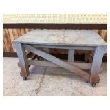 Rolling Wooden Workbench Table