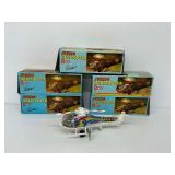 Five Jumbo Helicopter Wind-Up Toys - Includes Original Boxes