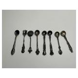 Collection of Eight Mini Sterling Silver Spoons