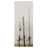 Fishing Rod and Reel Assortment - Zebco Big Cat, Berkley Big Game, Quantum Optix