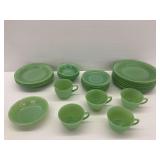 Fire King Jadeite Dinnerware Set - Plates, Bowls, Cups, and Creamer