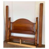 Wooden Queen Size Bed Frame with Headboard, Footboard, Rails, & Supports