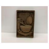 Carved Wooden Kitchen Still Life Wall Hanging