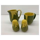 Shawnee Pottery USA Corn Creamer, Mug, and Salt & Pepper Set