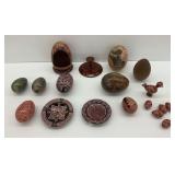 Hand-Painted Eggs and Decorative Figurines