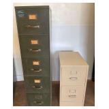 Two Metal Filing Cabinets