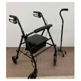 Equate Walker with Seat and Quad Cane