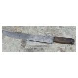 Large Carbon Steel Blade Knife with Wooden Handle