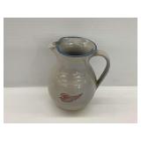Red Wing Stoneware Pitcher with Blue Trim and Red Wing Logo