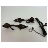 Vintage Animal Trap and Pair of Ice Skates w/Leather Straps