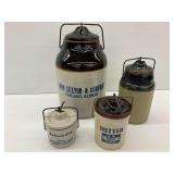 Group of Stoneware Advertising Crocks