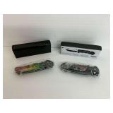 Two New Pocket Knives - Firefighter and Marijuana Themed