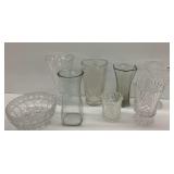 Crystal & Other Glassware: Vases and Bowl