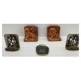 Variety of Bookends and Rabbit Wall Hanging