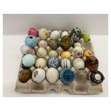 Collection of Decorative Eggs, Avon Cologne Egg, Franklin Porcelain Egg 1982