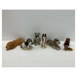 Seven Sandicast and Masterpiece Dog Figurines