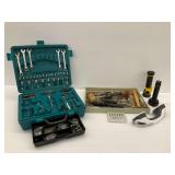 Tool Set Assortment with Sockets, Wrenches, Screwdrivers, and Fasteners