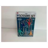 New 5-Piece Scissors Set with Stainless Steel Blades