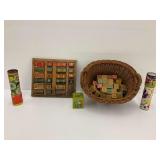 Vintage Educational Toys: Blocks, Math Toy, Kaleidoscopes, Toadstool Game
