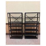 Two Industrial Metal Storage Shelving Units