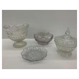 Vintage Glass Bowls, Covered Candy Dish, and Sweets Dish