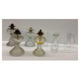 Glass Oil Lamps and Chimneys