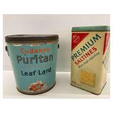 Collectible Nabisco Premium Saltines Tin & Cudahy
