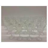 Set of 22 Clear Glass Stemmed Goblets