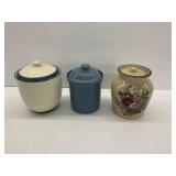 Three Ceramic Canisters with Lids