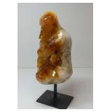 Citrine Cluster on Metal Stand, 9.5 inch