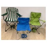 Three Folding Camping Chairs