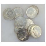 10 Silver Kennedy Half Dollar Coins