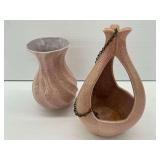 Red Wing Pink Pottery Vase and Hanging Planter