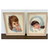 Pair of 1950s-1960s "American Beauties" Northern Tissue Girls Painted by Frances Hook