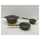 Cast Iron Cookware Set: Dutch Oven, Skillet & Sauce Pan