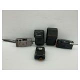 Ricoh FF-9 AF Super Camera and Fujifilm Endeavor 300 Zoom Camera, plus a German Daimon Flashlight