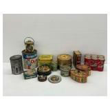 Advertising Tins - Coca-Cola, Oysters, Smith Bros, and Others