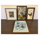 Framed Floral and Butterfly Prints