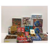 Assorted Game & Puzzle Lot: Chess, Checkers, Puzzles, and More
