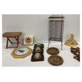 Clocks, Wall Decor, MCM Telephone Stand and More