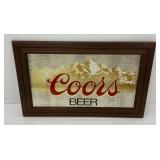 Coors Beer Mirror Sign with Mountain Landscape