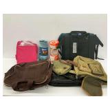 Assorted Bags, Fleece Throws, and Travel Accessories
