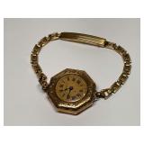 Gold Filled Octagonal Wrist Watch with Bracelet