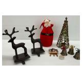Sturdy Metal Stocking Holders, Santa Container, Tree Shaped Candle Holder, and More