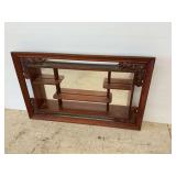 Ornate Wooden Framed Mirror with Display Shelves