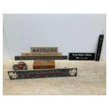 Wooden Signs and Stool