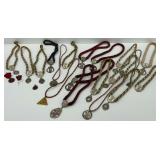 Odd Fellows Medals and Ribbon Necklaces