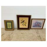 Three Framed Wall Decor Items